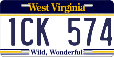 WV license plate 1CK574