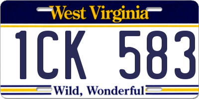 WV license plate 1CK583