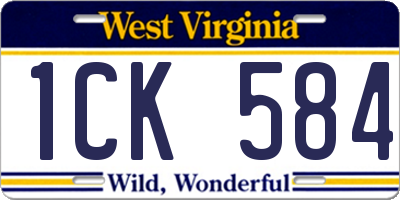 WV license plate 1CK584