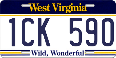 WV license plate 1CK590