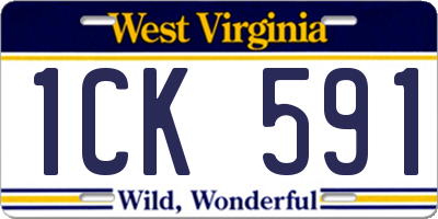 WV license plate 1CK591