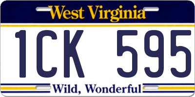 WV license plate 1CK595