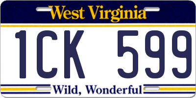 WV license plate 1CK599