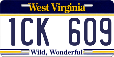 WV license plate 1CK609