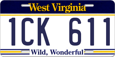 WV license plate 1CK611