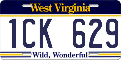 WV license plate 1CK629