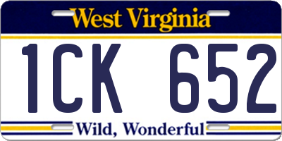 WV license plate 1CK652