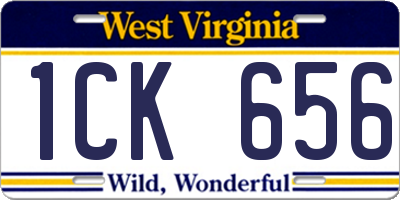 WV license plate 1CK656