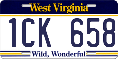 WV license plate 1CK658