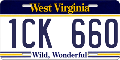 WV license plate 1CK660