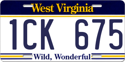 WV license plate 1CK675