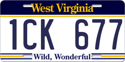 WV license plate 1CK677