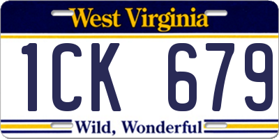 WV license plate 1CK679