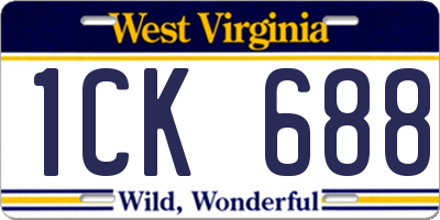 WV license plate 1CK688