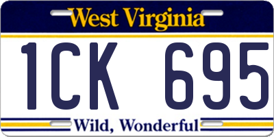 WV license plate 1CK695
