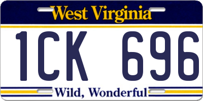 WV license plate 1CK696