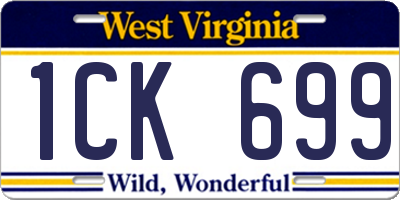 WV license plate 1CK699