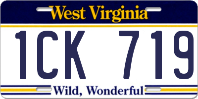WV license plate 1CK719