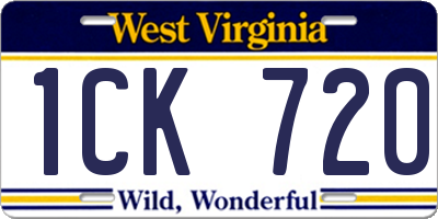 WV license plate 1CK720