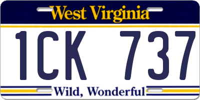 WV license plate 1CK737