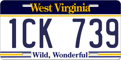 WV license plate 1CK739