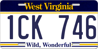 WV license plate 1CK746