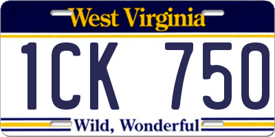 WV license plate 1CK750