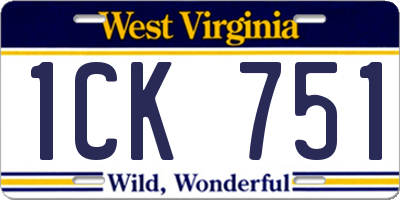 WV license plate 1CK751
