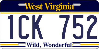 WV license plate 1CK752