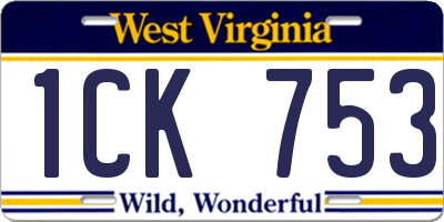 WV license plate 1CK753