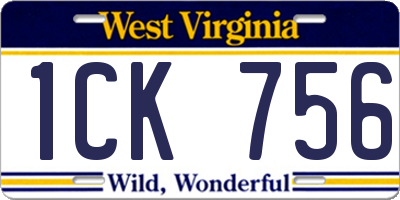 WV license plate 1CK756