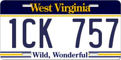 WV license plate 1CK757