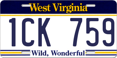 WV license plate 1CK759