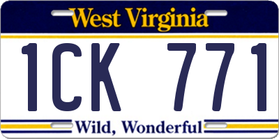 WV license plate 1CK771
