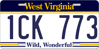 WV license plate 1CK773