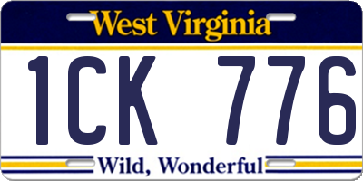 WV license plate 1CK776