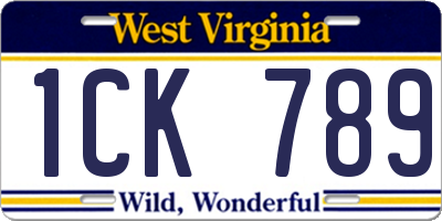 WV license plate 1CK789
