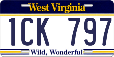 WV license plate 1CK797