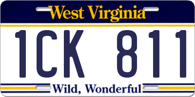 WV license plate 1CK811