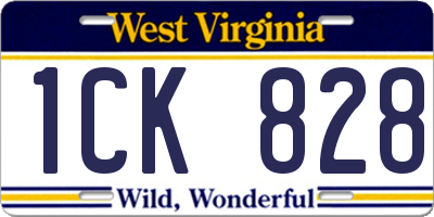 WV license plate 1CK828
