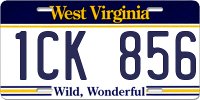WV license plate 1CK856