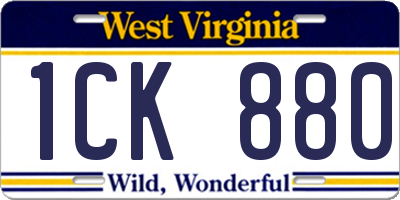 WV license plate 1CK880