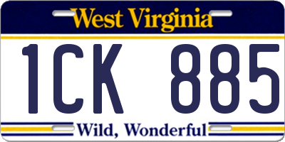 WV license plate 1CK885
