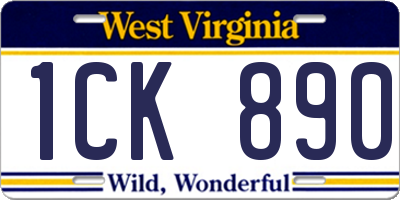 WV license plate 1CK890