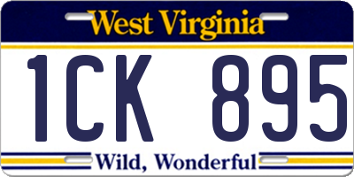WV license plate 1CK895