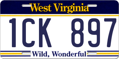 WV license plate 1CK897