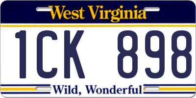WV license plate 1CK898