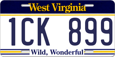 WV license plate 1CK899