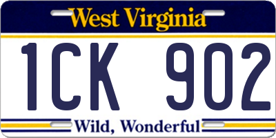 WV license plate 1CK902