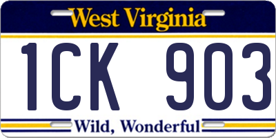 WV license plate 1CK903